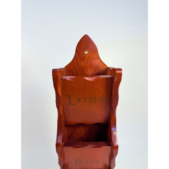 Wooden Mail Sorter | Vintage Wall Mount Organizer | Letters Bills Misc | Retro 7 - Picture 2 of 14